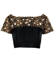 Buy Black embroidered dupion silk blouse blouse online Cut Work Blouse, Maggam Work Blouses, Maggam Work Blouse Designs, Sari Blouse, Trendy Blouses, Fancy Blouses