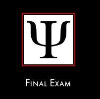 the final exam logo on a black background