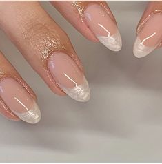 I’m obsessed witht this GORGEOUS set of nails by: @nailsbyelisee. Pearl tipped nails. French tip nails. Pearly nails. Pearl french tipped nails. #aestheticnails #pearlynails #pearlnails #frenchtipnails #nailinspo #fallnaildesigns Natural Minimalist Nails, Miley White Nails, Cute Nails For Wedding Guest, Round Nails Acrylic Long, Grad Acrylic Nails, Iridescent French Tip Nails Acrylic, Japanese French Nails, Neutral Nails Bride, From Square To Almond Nails