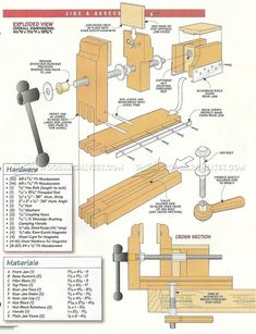 an instruction manual for woodworking with instructions to make the bench and vices on it