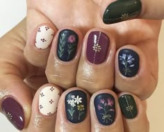 Nails Art Flowers, Watercolor Nails, Concert Nails, Nails And Toes, Shellac Nails, Polish Ideas, Trendy Nail Art, Nails And Hair, Flower Nail Art