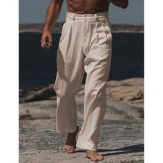 Season:Spring  Summer; Fabric:Linen Cotton Blend; Gender:Men's; Style:Basic,Fashion; Occasion:Holiday,Daily,Casual; Fit Type:Regular Fit; Function:Breathable,Comfort; Waistline:Mid Waist; Pattern:Plain; Design:Button,Straight Leg,Front Pocket; Pants Type:Trousers,Linen Pants,Summer Pants; Fly Type:Button; Front page:FF; Listing Date:03/13/2024; Hips:; Length:; Waist:; Fit US Size: Non-stretch Cotton Dress Pants For Summer, Summer Chinos With Pockets, Solid Color Straight Dress Pants For Summer, Summer Straight Dress Pants Solid Color, Summer Straight Dress Pants In Solid Color, Summer Solid Color Straight Dress Pants, Summer Dress Pants With Pockets And Straight Fit, Solid Summer Work Trousers, Solid Summer Pants With Buttons