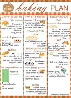 a printable baking plan for thanksgiving