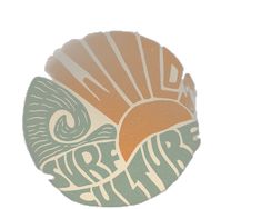 an orange and green plate with the words surf life on it