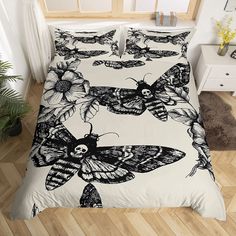 PRICES MAY VARY. Package and Size: This gothic skull duvet cover include 3 Pieces. Available in duvet cover Queen: 1 duvet cover (90"x90") and 2 pillowcases (20"x30"). Tips: Comforter and Pillow Are Not Include. Unique Design: This halloween themed bedding,Soft and breathable,give you the Perfect Sleep experience.Just change the duvet cover to update your gothic sugar skull halloween decor bedroom decor! Use latest 3D printing technology with clear patterns and bright colors.Can be used for bedr Skull Bedding Sets Ink & Rags, Best Amazon Witch Bed Sets, Skull Duvet Cover, Skull Bedding Sets, Skull Bedding, Full Duvet Cover, Floral Duvet, Bedroom Pillows, Print Comforter