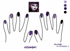 unhas monster high Frankie Stein Inspired Nails, Draculaura Nails Ideas, Marceline Nails, Monster High Nails Draculaura, Monster High Acrylic Nails, Nail Ideas Monster High