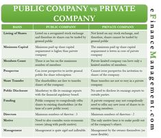 two different types of public company versus private company, which one is the best?