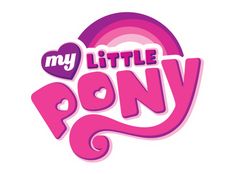 the logo for my little pony is pink and has hearts on it's side