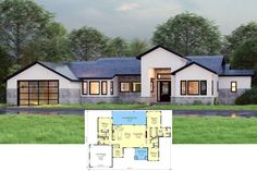 this is an artist's rendering of the house plan for a new family home