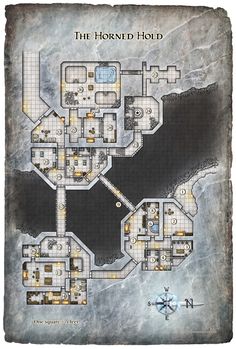 a map of the house with several rooms and bathrooms on each floor, as well as two