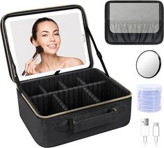 Light Up Vanity, Makeup Organizer Bag, Makeup Train Case, Led Makeup Mirror, Mirror 3, Lighted Mirror, Travel Makeup Bag, Makeup Bag Organization, Train Case