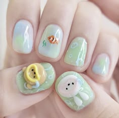 Cheap Kawaii Clothes, Winter Nail Art Designs, Fashion Cottagecore, Harajuku Anime, Manicured Nails, Cute Simple Nails