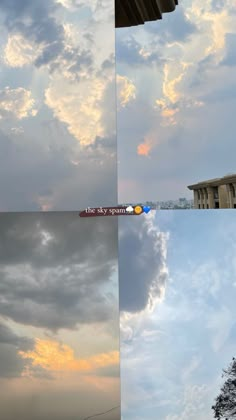 four different shots of clouds in the sky