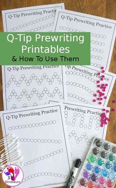 q tip pre writing printables and how to use them on the table with markers