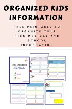 the free printable worksheet for kids to help them organize their organization