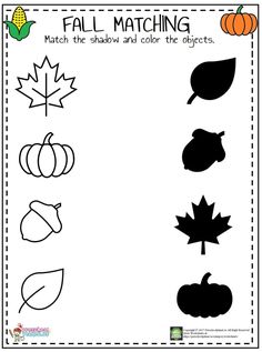 the fall matching worksheet for preschool