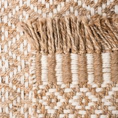 closeup of woven material with white and brown stripes