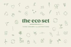 the eco set hand drawn illustrations