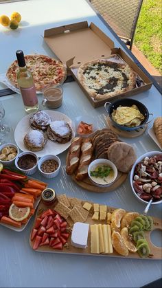 a table full of different types of food