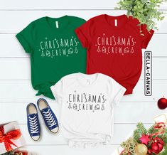 "Matching Family Shirts, Christmas Crew Shirt, Family Christmas Pajamas, Family Christmas Shirts, Christmas T Shirt, Toddler Christmas Shirt  Hi, Welcome to FashionxTee Our soft and comfortable shirts are printed, pressed and shipped to you from our boutique. Enjoy your shopping!🛍️  ✔️Please make sure you check our size cards before you place your order. 📏 ✔️Please send me a message for all your questions and suggestions. It is my pleasure to assist you! **Group t-shirts are not sold as a set. They are sold separately. HOW TO ORDER SHIRT  1-) Please, Check and Review all Photos. 2-) From the drop-down menus, choose your T-shirt size and color. 3-) Select the quantity that you want. 4-) Click \"ADD TO CART\". And, you can go back to add more product color for your family members or You ca Christmas Pajamas Family, Toddler Christmas Shirt, Matching Family Shirts, Christmas T Shirt Design, Family Shirts Matching, Family Christmas Pajamas, Matching Tees, Toddler Christmas, Family Christmas Shirts