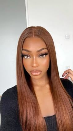 Light Brown Black Women Hair, Light Brown Hair On Black Women, Cherry Blonde, Dark Ginger Hair, Cinnamon Hair Colors, Copper Brown Hair, Cinnamon Hair, Honey Brown Hair, Ginger Hair Color