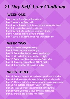 31 Day Self Love Challenge, Self Love Games For Women, Self Development Challenge, Self Love Ideas Activities, Self Esteem Challenge, Self Love Activity, Self Love Challenge, Self Love Journey, Quotes Dream