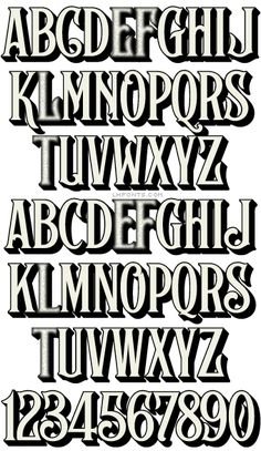 the upper and lower case of an old english alphabet, with all letters in black