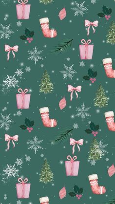 Christmas Lockscreen Aesthetic Ipad, Iphone Wallpaper Pink Christmas, Holiday Iphone Wallpaper Aesthetic, Green Christmas Phone Wallpaper, Xmas Wallpaper Ipad, Christmas Lockscreen Wallpapers, Christmas Homescreen Wallpaper, Girly Christmas Wallpaper, Pastel Christmas Wallpaper