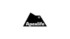 the apexxlife logo is shown in black and white