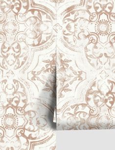 an image of a wallpaper pattern in shades of brown and white