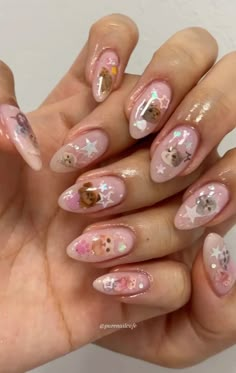 Cat Sticker Nails, Cute Cat Nails, Sticker Nails, Gothic Nails, Korean Nails, Cute Gel Nails, Soft Nails