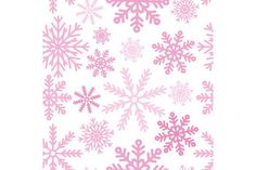 pink snowflakes on white background with no image in the bottom right corner