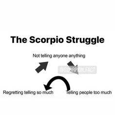 the scorpio struggle is shown with arrows pointing to each other and an arrow pointing up