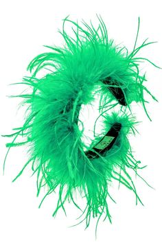 Add a touch of texture to your look with this gorgeous bold headband.   Ostrich Feather Halloween Hair Accessories, Green Feather, Fur Gloves, Halloween Accessories Hair, Faux Fur Bag, Headband Size, Fur Headband, Embellished Headbands, Feather Hat