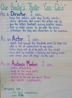 a poster with writing on it that says, our readers theater can't do