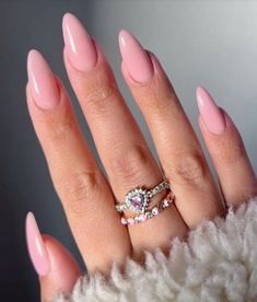 On Nails Pink Gel Fake Nail,Fit Perfectly & Medium Length Design #nail #nailidea #fakenail #naildesign #nailart #gelnail  #2024nailtrends #patternnail Ongles Rose Pastel, Milky Pink Nails, Milky Pink, Milky Nails, Casual Nails, Rose Nails, Nails 2024