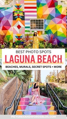 the best photo spots in laguna beach, california with text overlay that says best photo spots