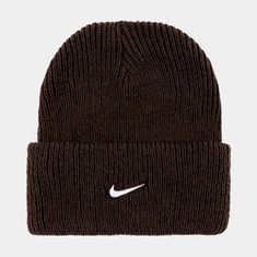 Crafted for warmth, comfort and style, our Nike Peak beanie brings the goods for any cool weather outing. The cuffed design with an embroidered Nike Futura logo on the cuff is classic and easy to style. Feeling slouchy? Uncuff it. Going for the fisherman look? Cuff it up and let it ride a bit higher. Nike Winter Beanie Hat, Casual Beanie With Embroidered Logo For Winter, Casual Embroidered Logo Beanie For Winter, Nike Casual Winter Hats, Casual Nike Winter Hat, Casual Adjustable Beanie With Embroidered Logo, Brown Casual Beanie, One Size Fits Most, Brown Casual Beanie One Size Fits Most, Casual Brown Beanie One Size Fits Most