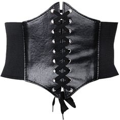 Black Corset Belt, Gothic Corset, Wide Leather Belt, Belt Tie