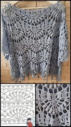 the crocheted shawl has been made with yarn