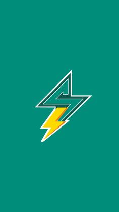 the lightning bolt logo on a green background