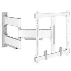 a white tv wall mount with two brackets