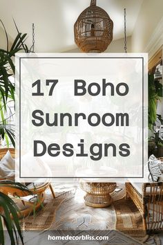 Boho Sunroom Sunroom With Wicker Furniture, Boho Style Sunroom, Sunroom With Tv Ideas, Sunroom Renovation Ideas, 3 Season Room Decor, Front Sunroom Ideas, Closed In Sunroom Ideas, Cabin Sunroom Ideas, Sunroom Layout Ideas