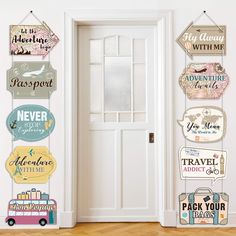 PRICES MAY VARY. Travel theme signs: the travel cutouts are suitable for many fun occasions, like travel themed party decorations, baby shower, graduation retirement, job career change, farewell party decorations supplies, co-worker moving away, enjoy the happy time by using these banner Package includes: 10 pieces adventure action sign cutouts, the size of each card is about 11.8 x 9.1 inch, 2 ropes which the length of each one is 4 m; 40 pieces non-trace glue points; The travel themed backdrop Travel Themed Birthday Party, Bon Voyage Banner, Travel Party Decorations, Farewell Party Decorations, Party Wall Decorations, Adventure Decor, Adventure Signs, Adventure Baby Shower, Travel Party Theme