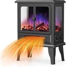 an electric stove with flames coming out of the front and side doors on it's sides