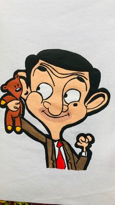 Drawing ideas easy Bean Cartoon, Mr Bean Cartoon, Disney Canvas Art, Drawing Classes, Boho Art Drawings, Cute Canvas Paintings, Mr Bean, Easy Doodle Art, Easy Doodles Drawings