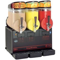 three drinks dispenser with four different flavors