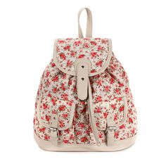 Floral print back pack Puppy Backpack, Beautiful Backpacks, School Campus, Animal Bag, Backpack For Teens, Bags For Teens