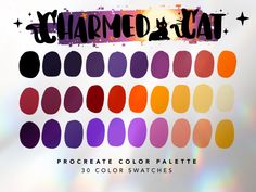 the color swatches for charmed cat are all different colors and have been changed to match