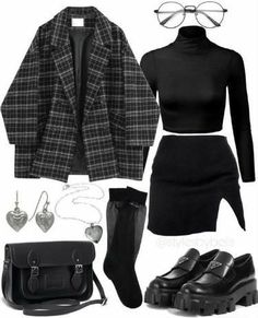 Chique Outfit, Look Grunge, Smink Inspiration, Neue Outfits, Looks Black, Mode Inspo, Edgy Outfits